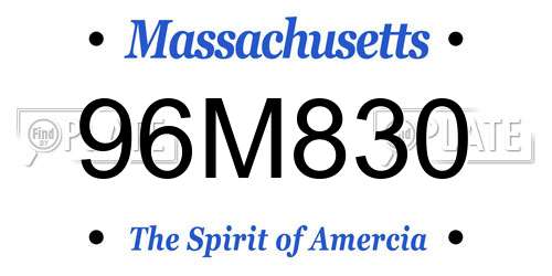 96M830 Massachusetts License Plate