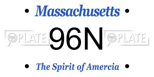 96N Massachusetts License Plate