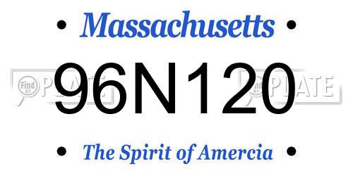 96N120 Massachusetts License Plate