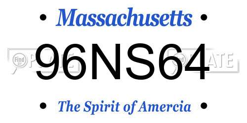 96NS64 Massachusetts License Plate