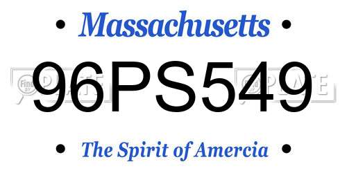 96PS549 Massachusetts License Plate