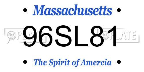 96SL81 Massachusetts License Plate