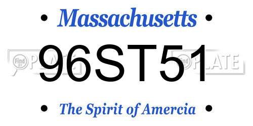 96ST51 Massachusetts License Plate
