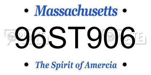 96ST906 Massachusetts License Plate