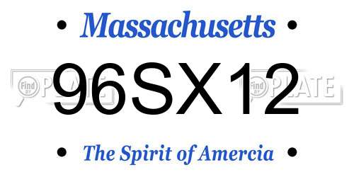96SX12 Massachusetts License Plate