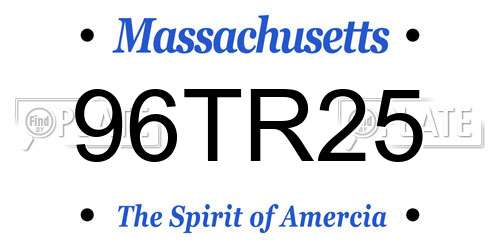 96TR25 Massachusetts License Plate