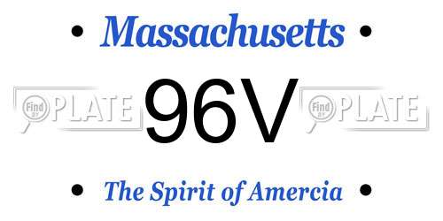 96V Massachusetts License Plate
