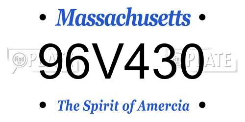 96V430 Massachusetts License Plate