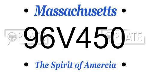 96V450 Massachusetts License Plate