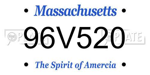 96V520 Massachusetts License Plate