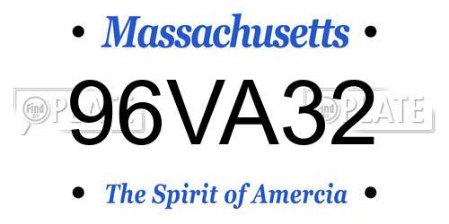 96VA32 Massachusetts License Plate