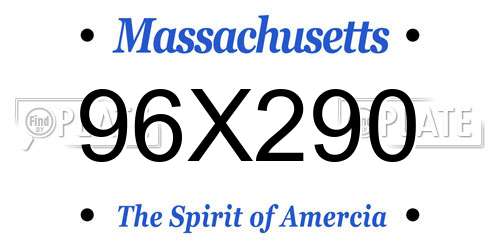 96X290 Massachusetts License Plate