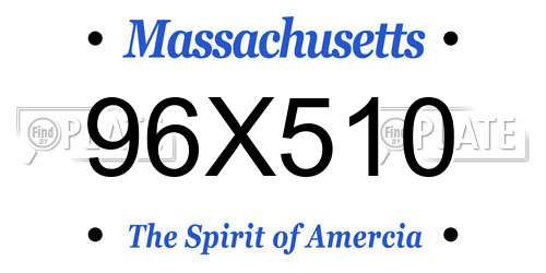 96X510 Massachusetts License Plate