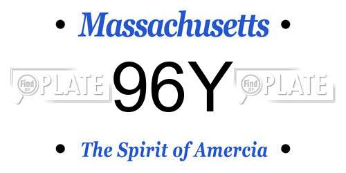 96Y Massachusetts License Plate
