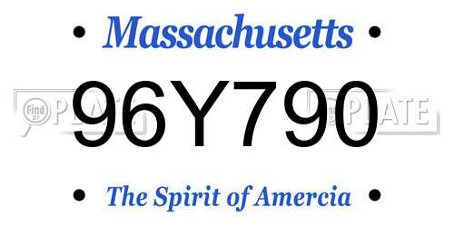 96Y790 Massachusetts License Plate