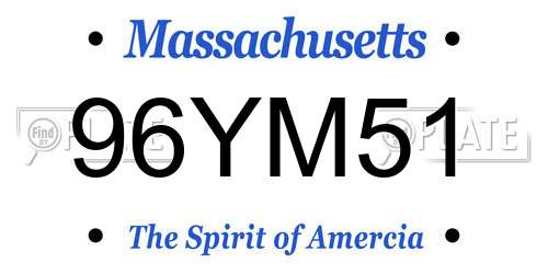96YM51 Massachusetts License Plate