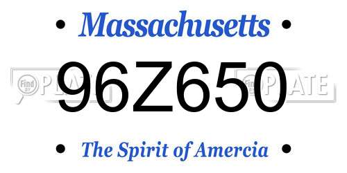 96Z650 Massachusetts License Plate