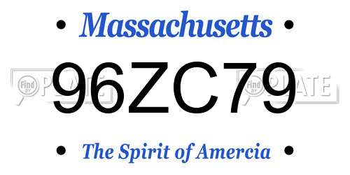 96ZC79 Massachusetts License Plate