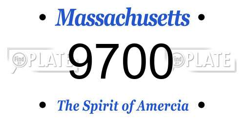 9700 Massachusetts License Plate