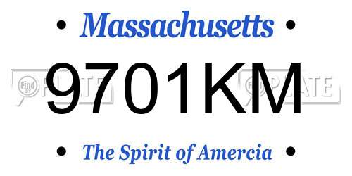 9701KM Massachusetts License Plate