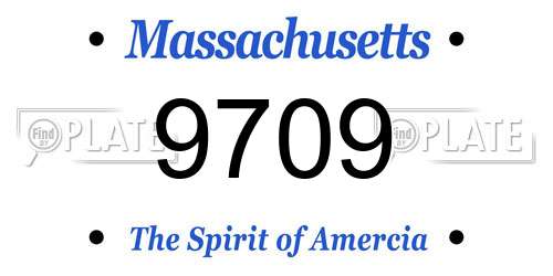 9709 Massachusetts License Plate