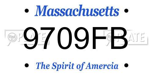 9709FB Massachusetts License Plate
