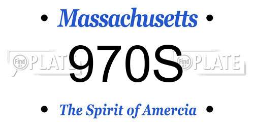 970S Massachusetts License Plate