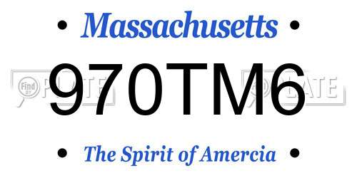 970TM6 Massachusetts License Plate