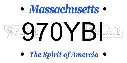 970YBI Massachusetts License Plate