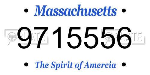9715556 Massachusetts License Plate