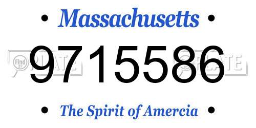 9715586 Massachusetts License Plate