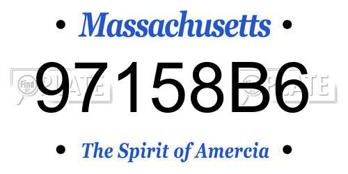 97158B6 Massachusetts License Plate