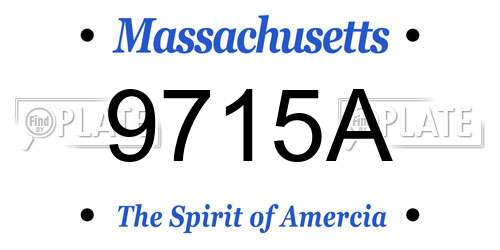 9715A Massachusetts License Plate