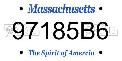 97185B6 Massachusetts License Plate