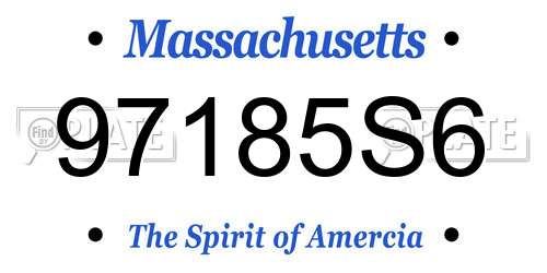 97185S6 Massachusetts License Plate