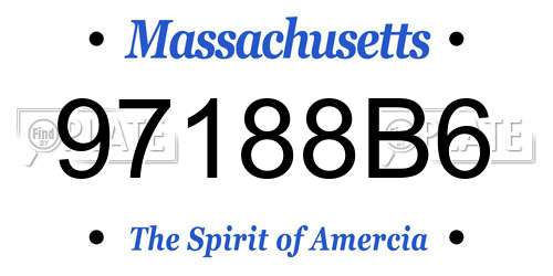 97188B6 Massachusetts License Plate