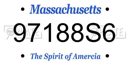 97188S6 Massachusetts License Plate