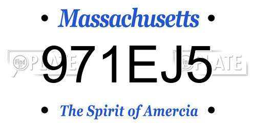 971EJ5 Massachusetts License Plate