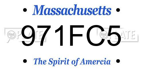 971FC5 Massachusetts License Plate