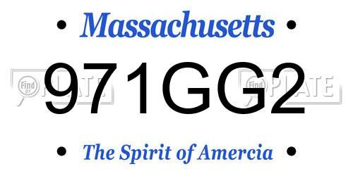 971GG2 Massachusetts License Plate