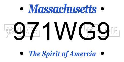 971WG9 Massachusetts License Plate
