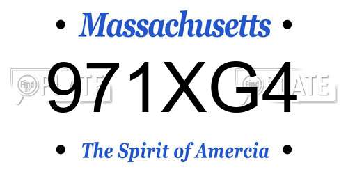 971XG4 Massachusetts License Plate