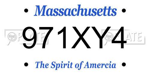 971XY4 Massachusetts License Plate
