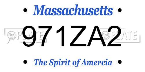971ZA2 Massachusetts License Plate