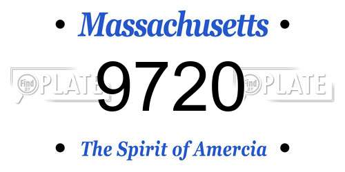 9720 Massachusetts License Plate