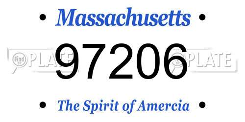 97206 Massachusetts License Plate