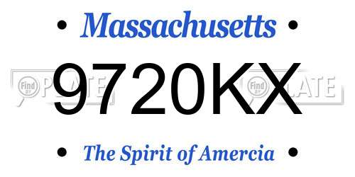 9720KX Massachusetts License Plate