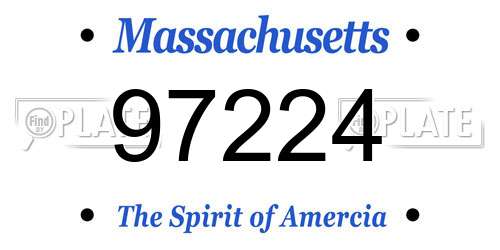 97224 Massachusetts License Plate
