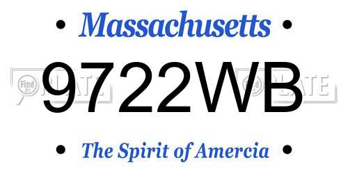 9722WB Massachusetts License Plate