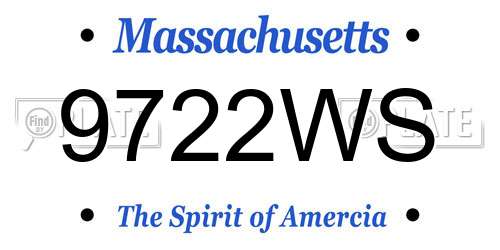 9722WS Massachusetts License Plate